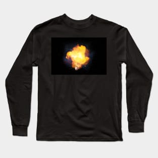 Realistic bright fiery bomb explosion with sparks and smoke Long Sleeve T-Shirt